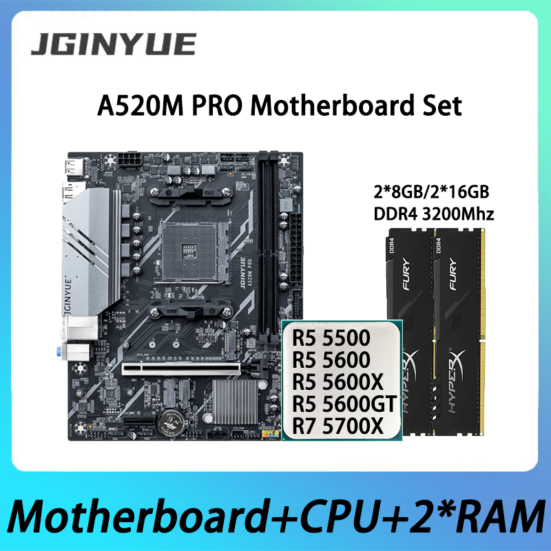 Ddr4 3200Mhz - JGINYUE A520M PRO Anakart Kiti, AMD
