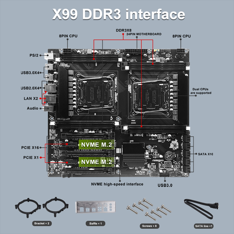 X99 Çift soketli Cpu Anakart L - Ecc Ram Server incelemesi ve fiyatı